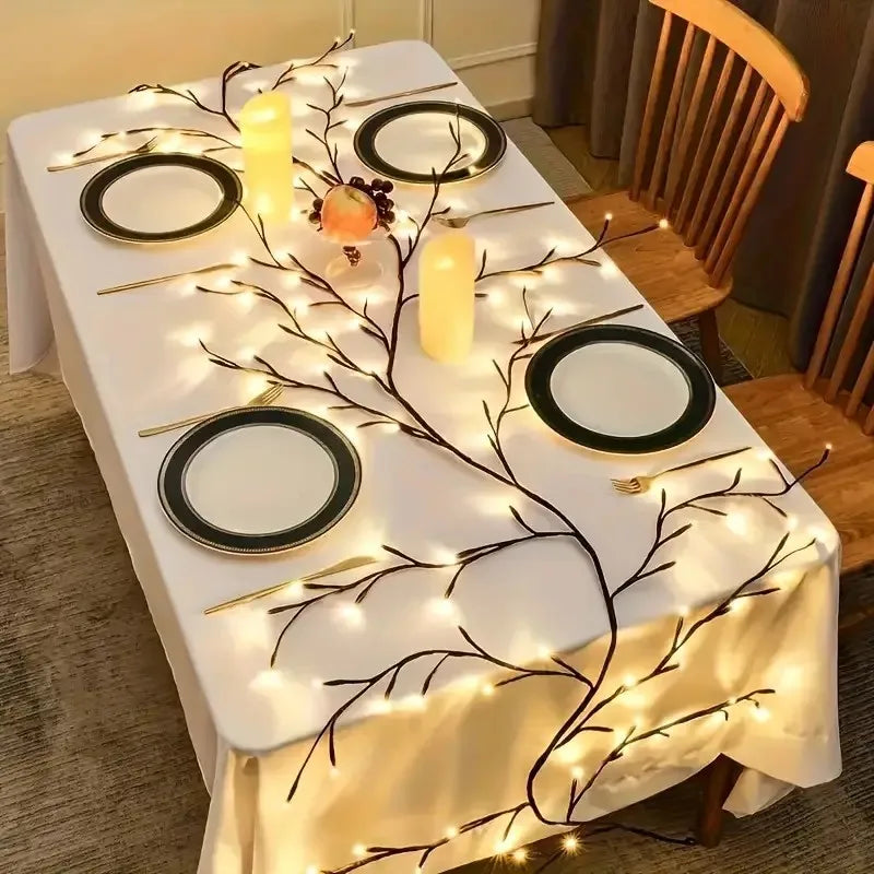 144 LED USB décoration murale chaîne lumières saule branche de vigne lumière blanche chaude pour chambre cuisine mariage noël nouvel an décor