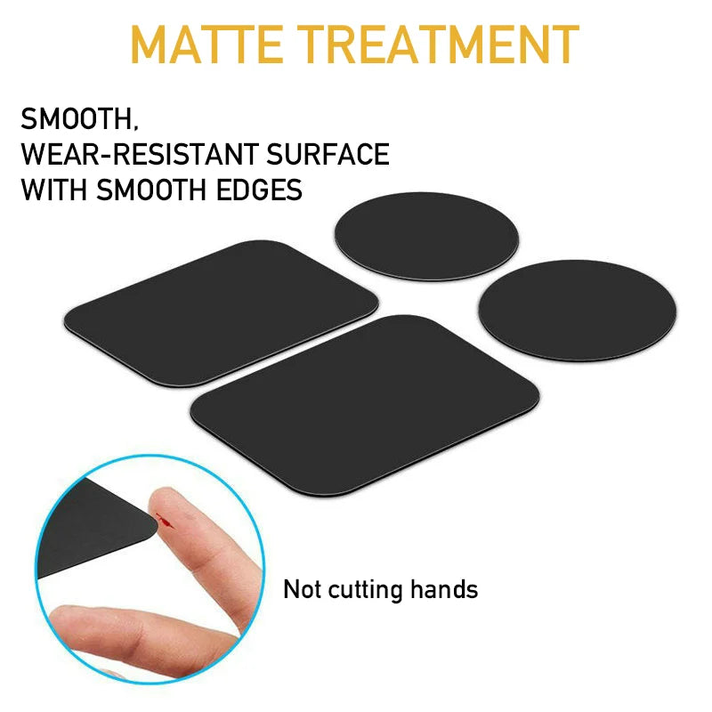 Lot de 5 plaques métalliques pour support magnétique de téléphone (formes rondes et carrées) – compatibles smartphones et tablettes (voiture ou bureau)