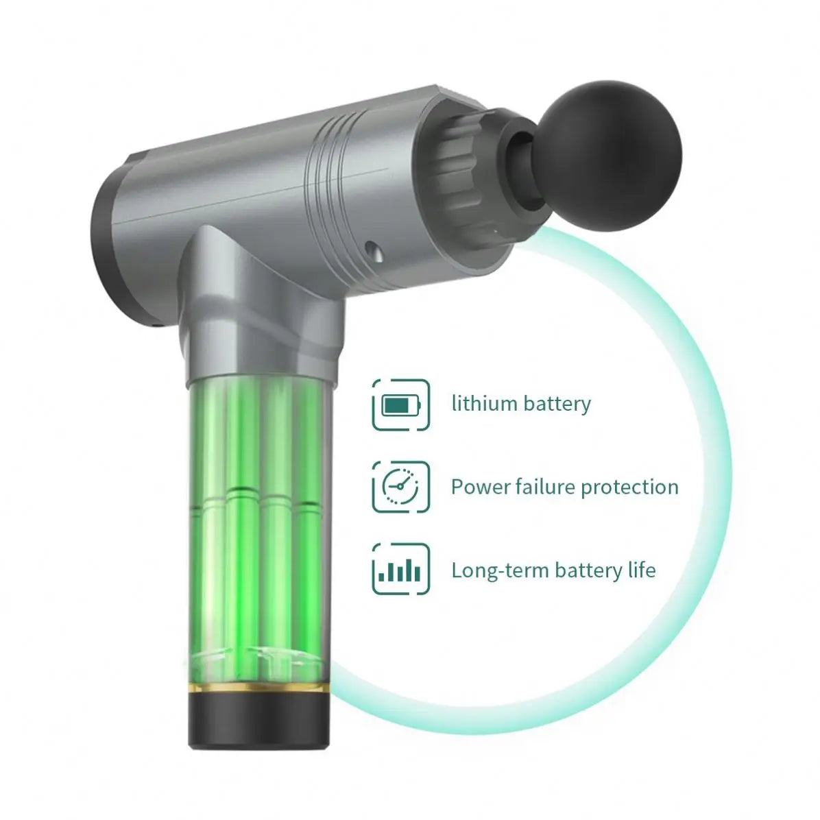 Pistolet de massage fascia sans fil professionnel haute puissance 30 vitesses avec écran LCD, physiothérapie infrarouge, 6 têtes de massage pour un massage corporel