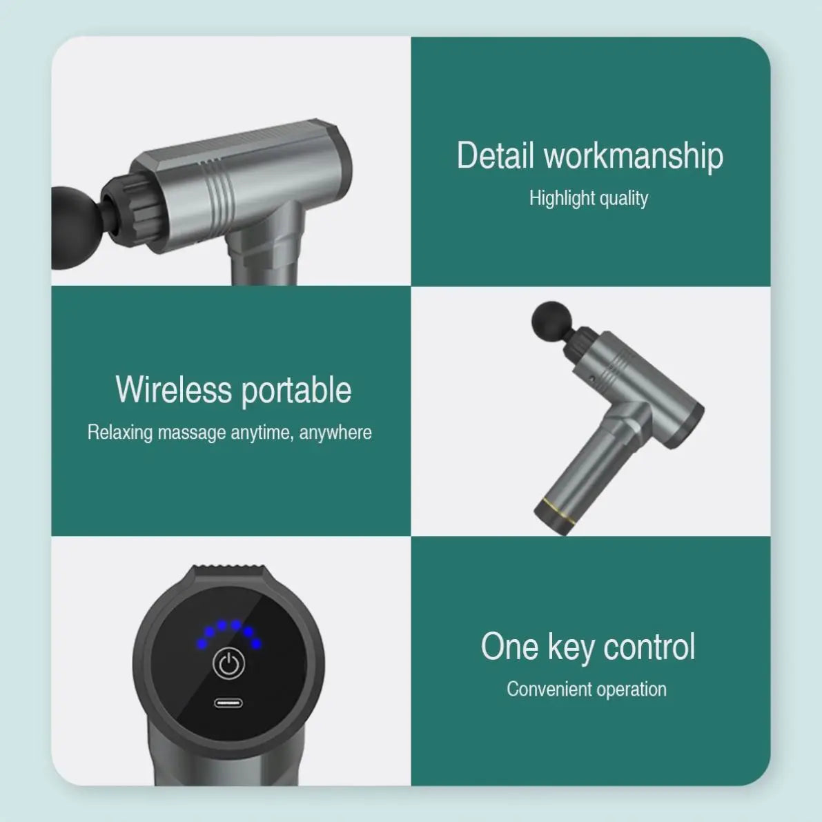 Pistolet de massage fascia sans fil professionnel haute puissance 30 vitesses avec écran LCD, physiothérapie infrarouge, 6 têtes de massage pour un massage corporel