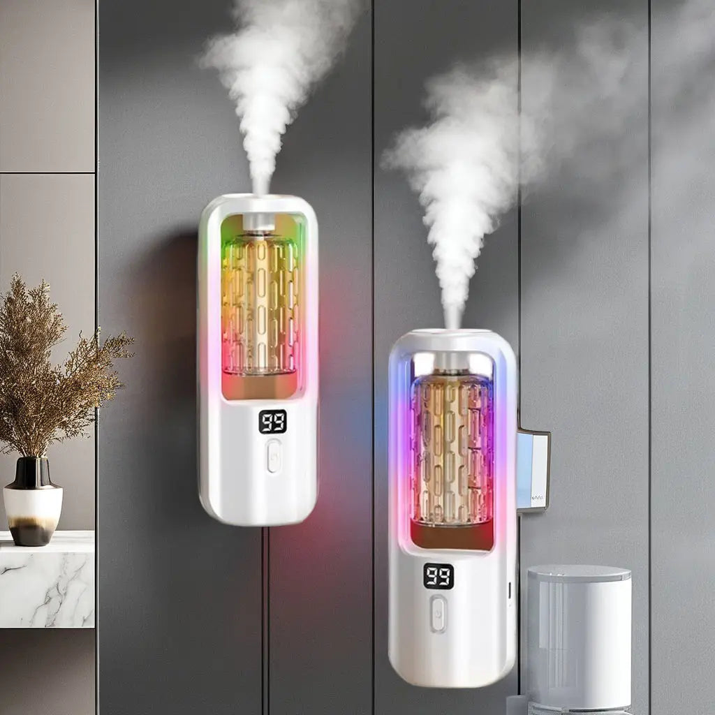 Diffuseur d'huiles essentielles mural de 50 ml avec minuterie – Purifie l'air et diffuse des senteurs – Idéal pour une chambre ou des toilettes