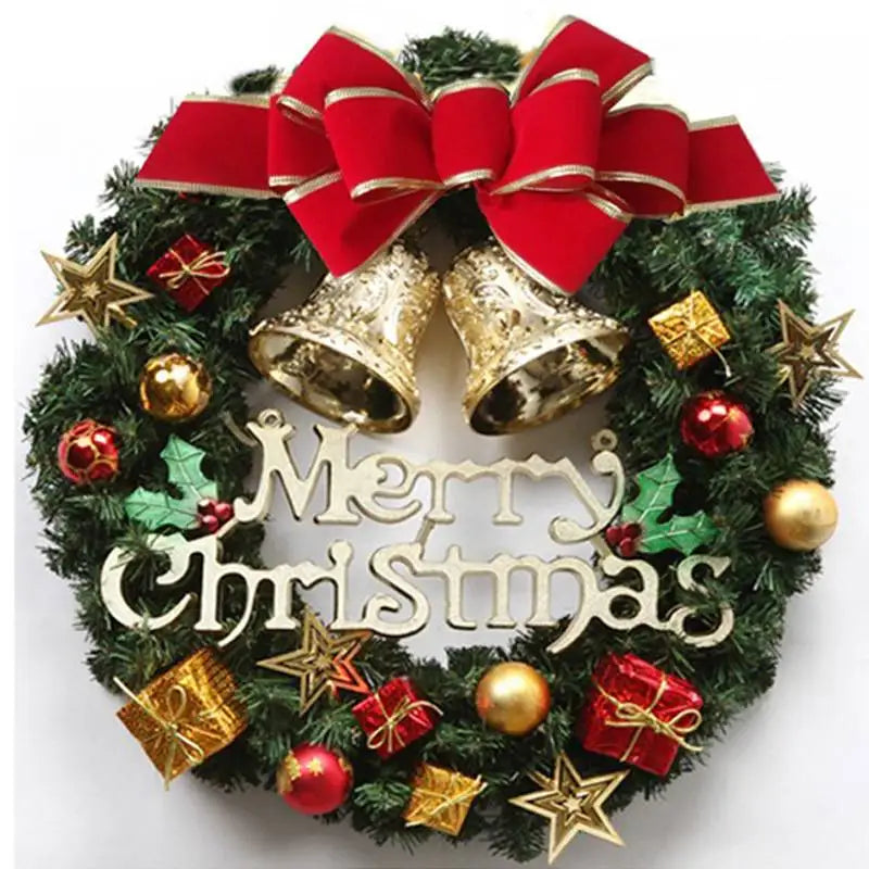 Couronne de Noël artificielle faite main – Décoration pour porte ou fenêtre – Accessoire décoratif raffiné et de haute qualité pour la maison