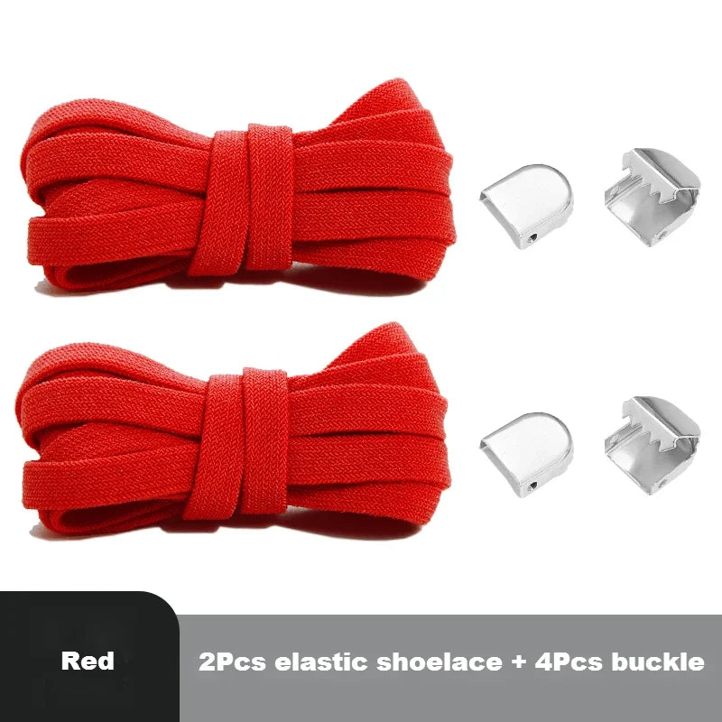 Lacets élastiques plats pour baskets – Système sans nœud avec clips de fixation rapide – Accessoires pour chaussures (enfants et adultes)