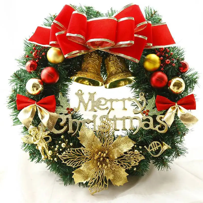 Couronne de Noël artificielle faite main – Décoration pour porte ou fenêtre – Accessoire décoratif raffiné et de haute qualité pour la maison
