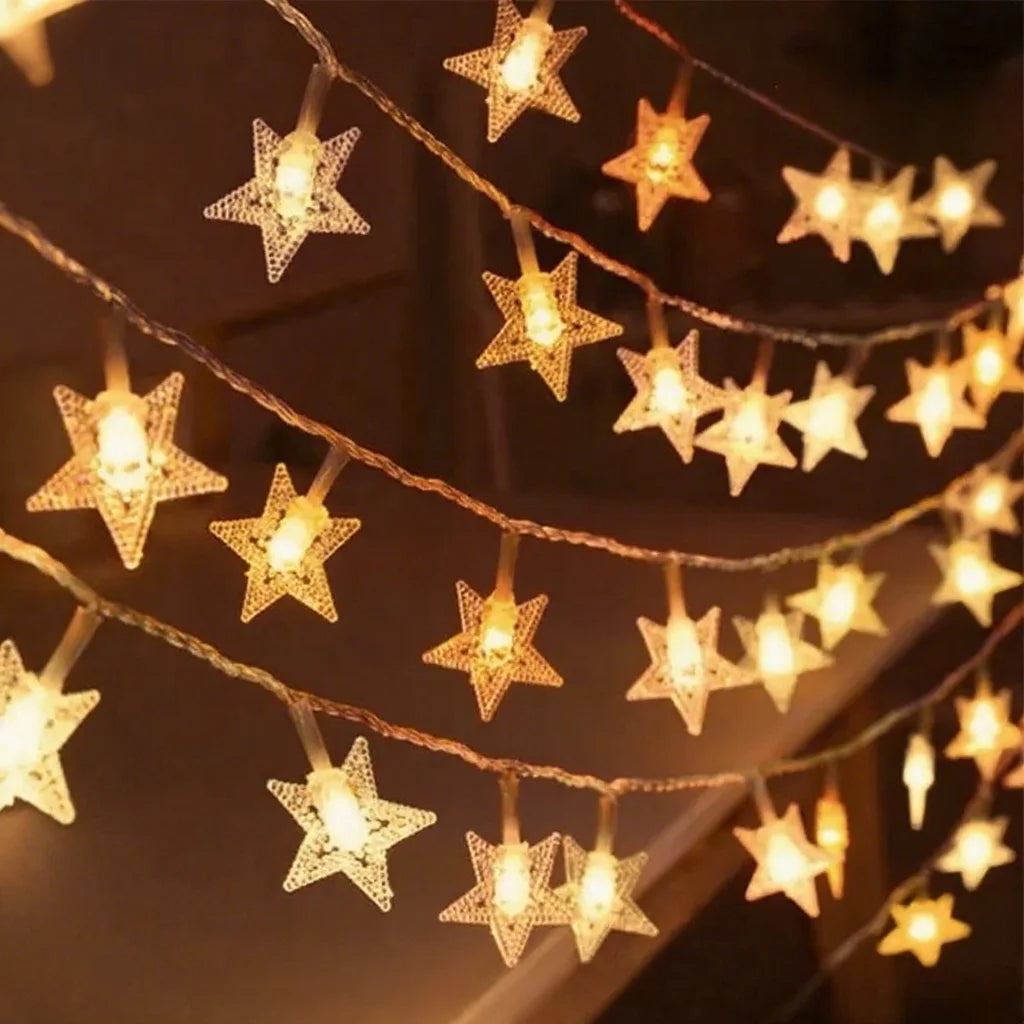 LED String Lights Star Garland Lamps Ampoule Fées Lumières de chaîne Fête Maison Jardin de mariage Halloween Décor de Noël