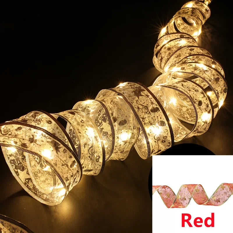 2026 LED ruban décoration lumières 10m arbre de noël décoration ornements dentelle arcs chaîne lumières Navidad décors pour la maison nouvel an