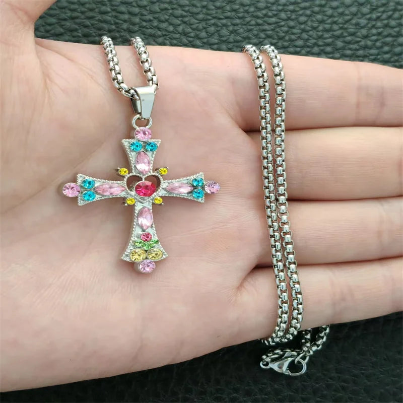 Collier croix rétro gothique, style européen et américain, pour hommes et femmes, tendance streetwear hip-hop, polyvalent