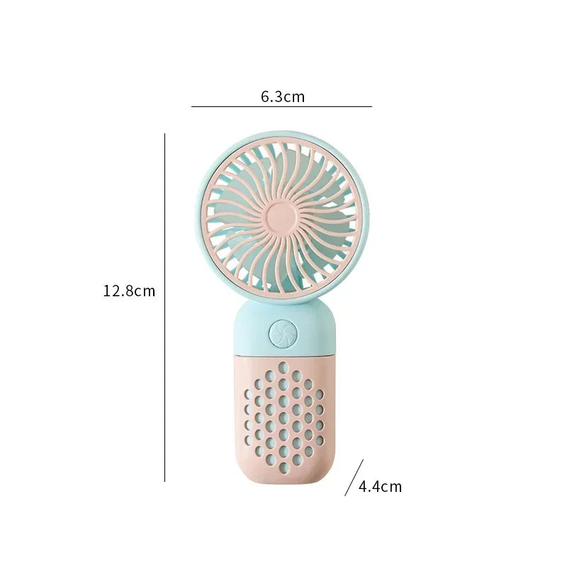 Mini-ventilateur portatif USB rechargeable, silencieux et compact – Idéal pour les étudiants, le dortoir, les voyages et l'extérieur