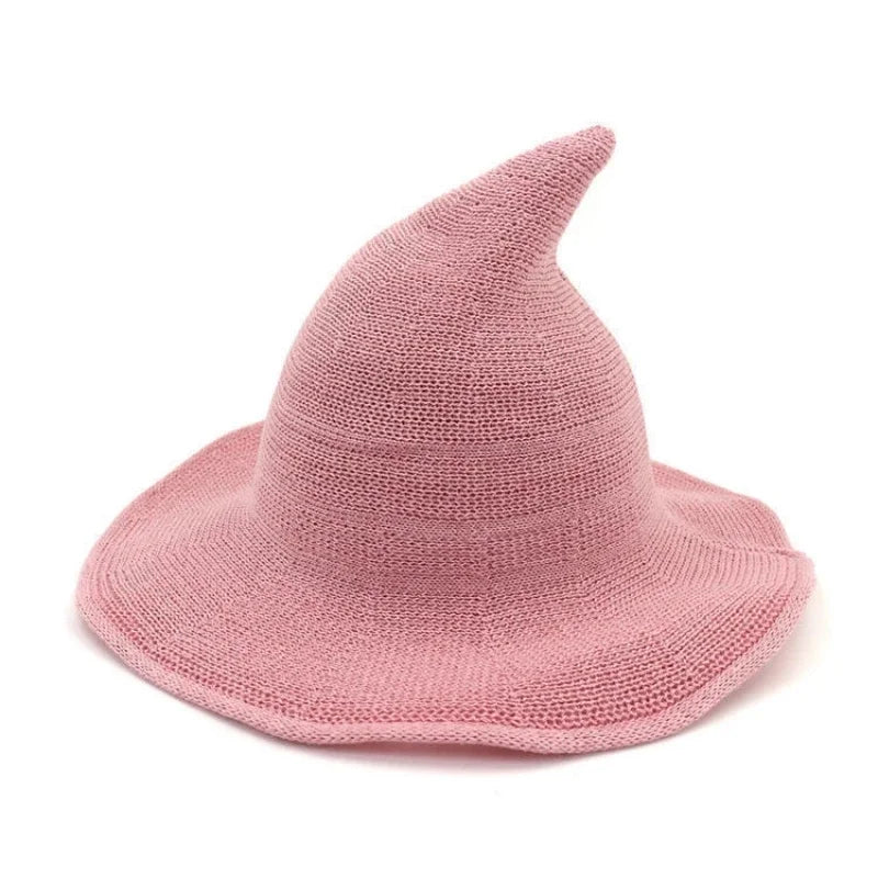 Chapeau de sorcière vintage en tricot de laine pour costume d'Halloween – Idéal pour fêtes, cosplay, bals masqués et décoration de festival