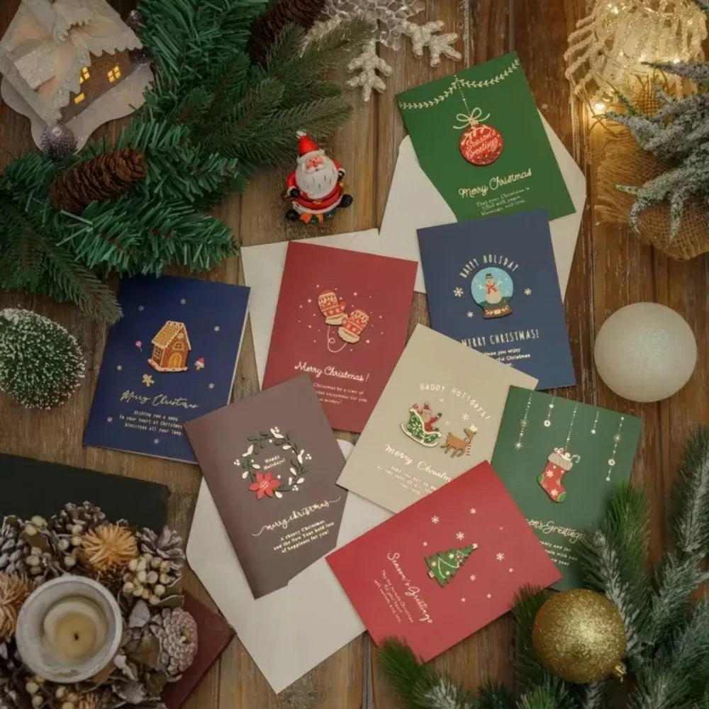 Cartes de Noël, cartes de réveillon vintage, cartes-cadeaux, cartes de vœux pour les fêtes, cartes de Noël manuscrites