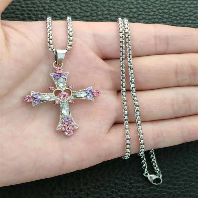 Collier croix rétro gothique, style européen et américain, pour hommes et femmes, tendance streetwear hip-hop, polyvalent