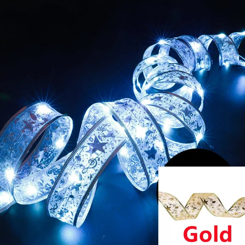 2026 LED ruban décoration lumières 10m arbre de noël décoration ornements dentelle arcs chaîne lumières Navidad décors pour la maison nouvel an