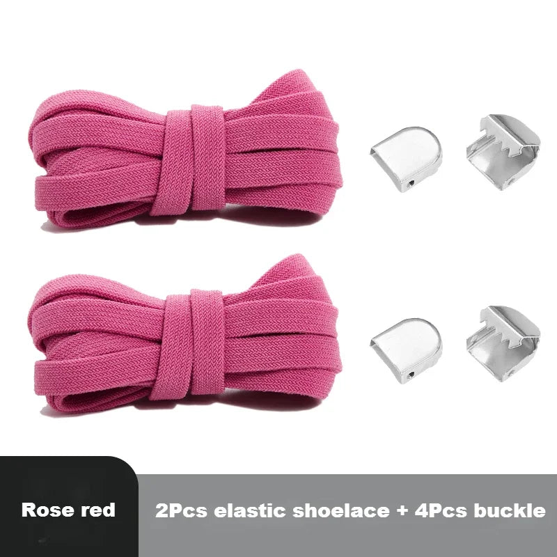 Lacets élastiques plats pour baskets – Système sans nœud avec clips de fixation rapide – Accessoires pour chaussures (enfants et adultes)