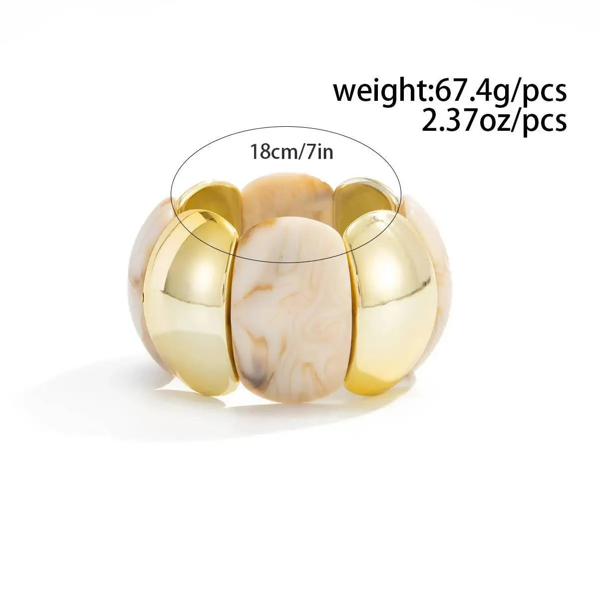 Lot de 6 bracelets élastiques pour femme style boho-punk : bracelets géométriques en résine acrylique et perles CCB vintage