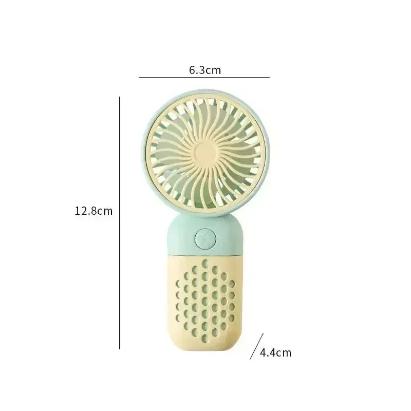 Mini-ventilateur portatif USB rechargeable, silencieux et compact – Idéal pour les étudiants, le dortoir, les voyages et l'extérieur