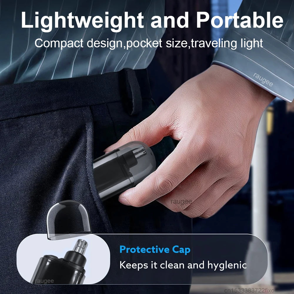 Tondeuse à poils de nez pour hommes, rechargeable USB, professionnelle, indolore, portable, électrique, pour sourcils, oreilles et poils du nez