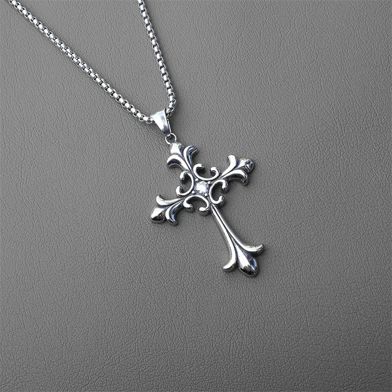 Collier croix rétro gothique, style européen et américain, pour hommes et femmes, tendance streetwear hip-hop, polyvalent