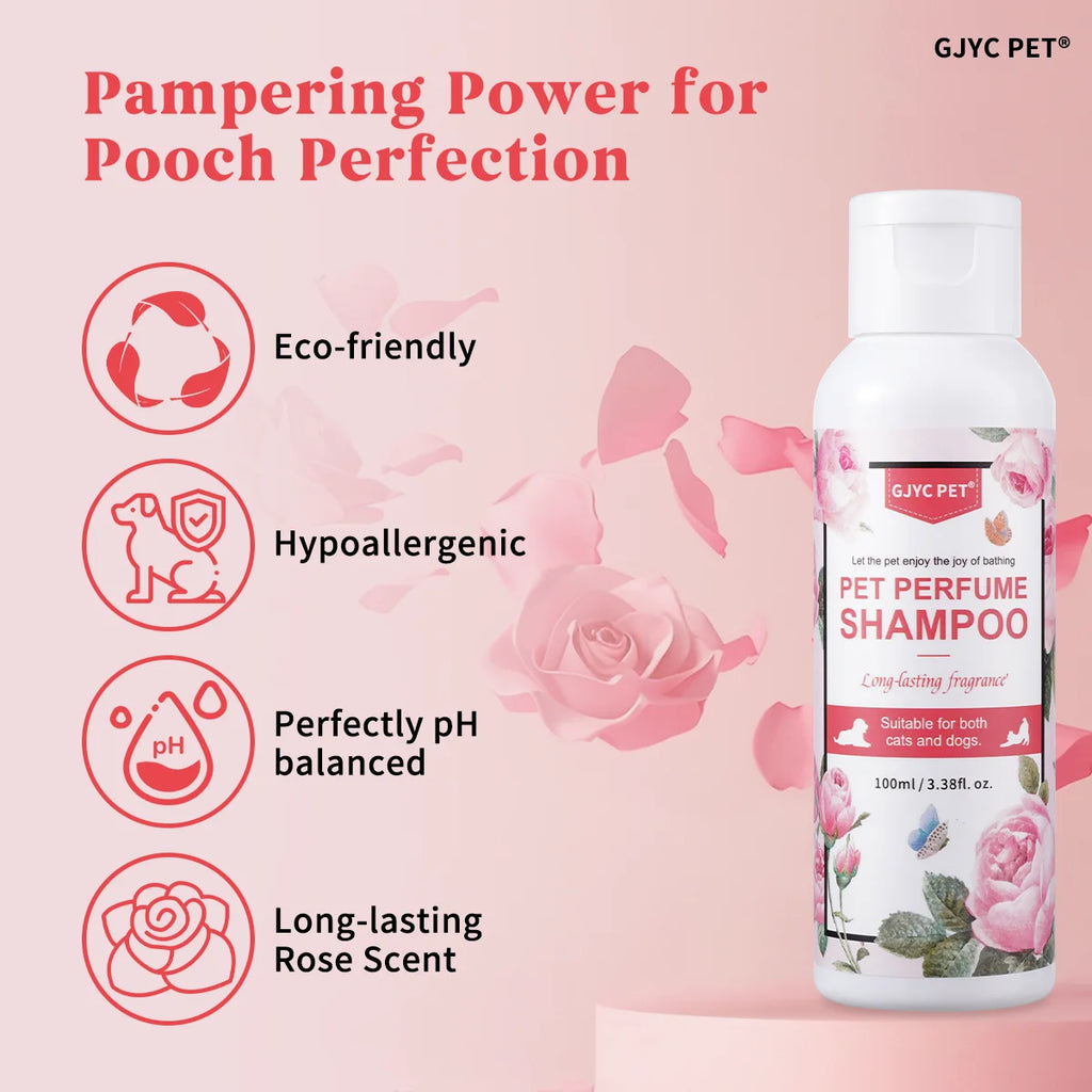 Perfumed Pet Shampoo for Dogs Cats | Natural Long Lasting Fragrance Odor Control PH Balanced for Sensitive Skin Daily Grooming