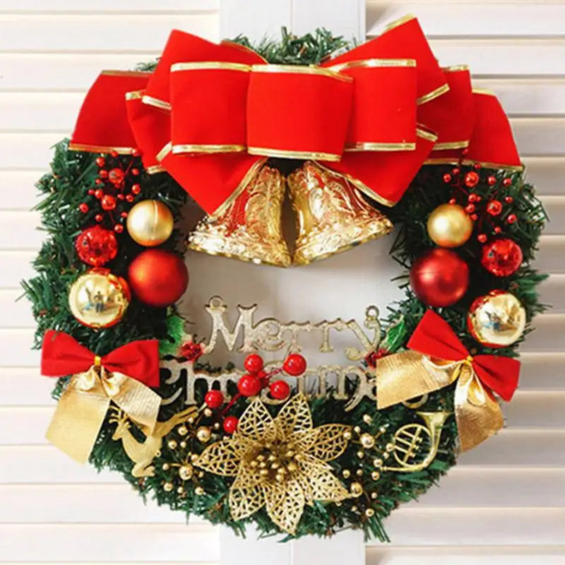 Couronne de Noël artificielle faite main – Décoration pour porte ou fenêtre – Accessoire décoratif raffiné et de haute qualité pour la maison