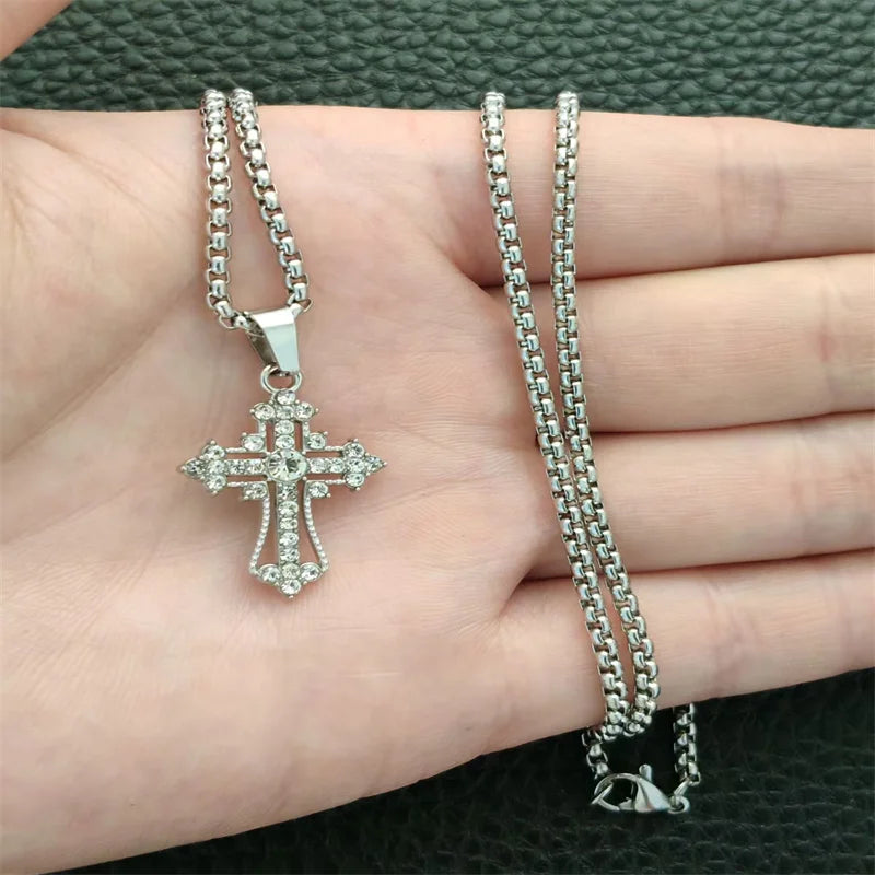 Collier croix rétro gothique, style européen et américain, pour hommes et femmes, tendance streetwear hip-hop, polyvalent