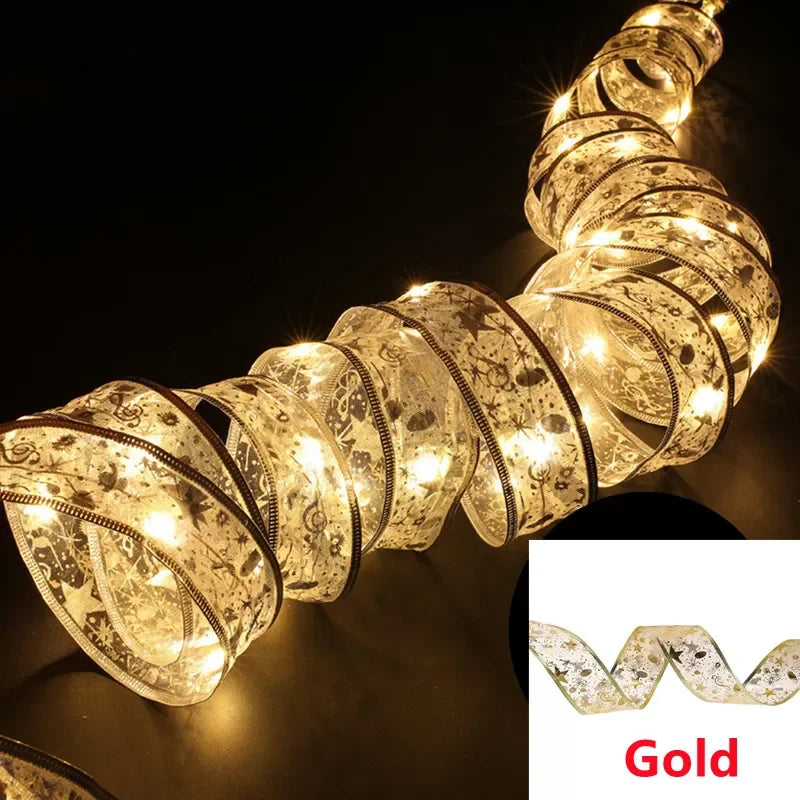2026 LED ruban décoration lumières 10m arbre de noël décoration ornements dentelle arcs chaîne lumières Navidad décors pour la maison nouvel an