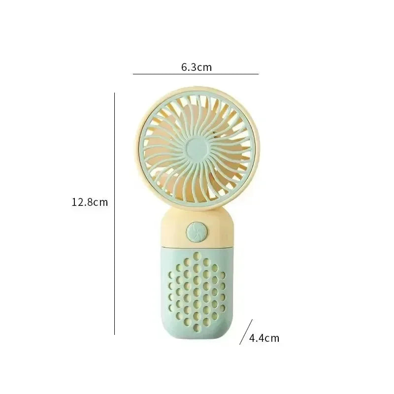 Mini-ventilateur portatif USB rechargeable, silencieux et compact – Idéal pour les étudiants, le dortoir, les voyages et l'extérieur
