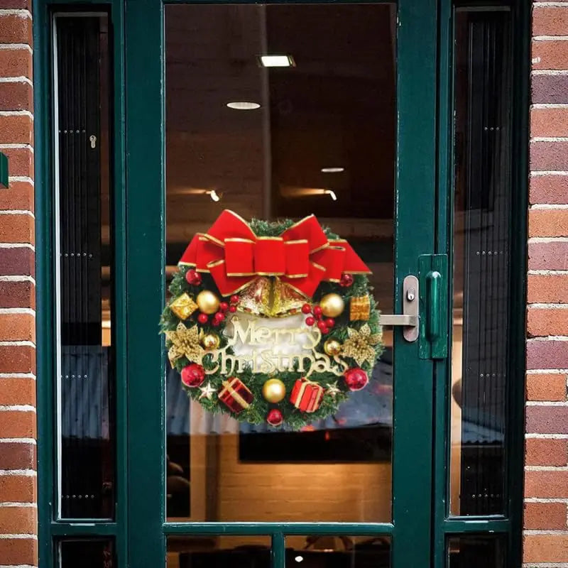 Couronne de Noël artificielle faite main – Décoration pour porte ou fenêtre – Accessoire décoratif raffiné et de haute qualité pour la maison