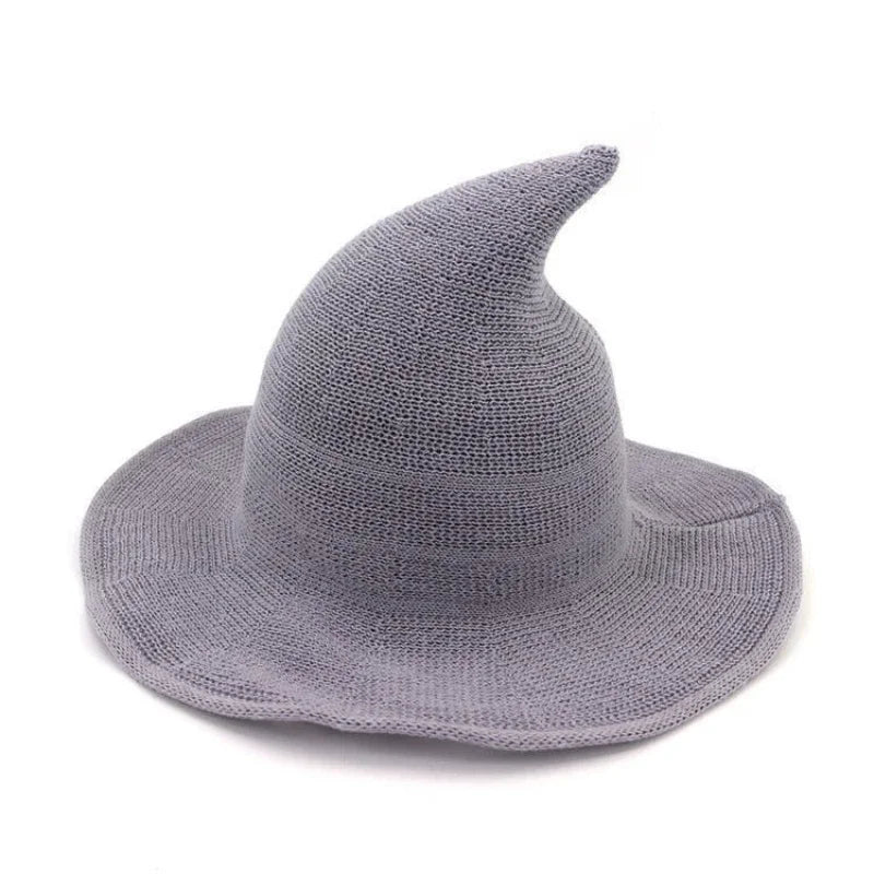 Chapeau de sorcière vintage en tricot de laine pour costume d'Halloween – Idéal pour fêtes, cosplay, bals masqués et décoration de festival