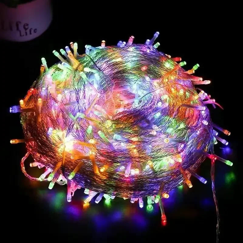 Lumières de corde de guirlande LED 10m 30m 50m 100m arbre de Noël décoration de mariage Lumière de fée imperméable à l'intérieur extérieur 220V EU Lampe