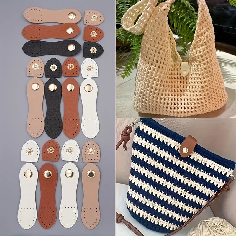 Lot de 8 fermoirs tendance en cuir (9 cm) pour sacs et portefeuilles – Boucles et fermoirs faits main pour accessoires de maroquinerie DIY