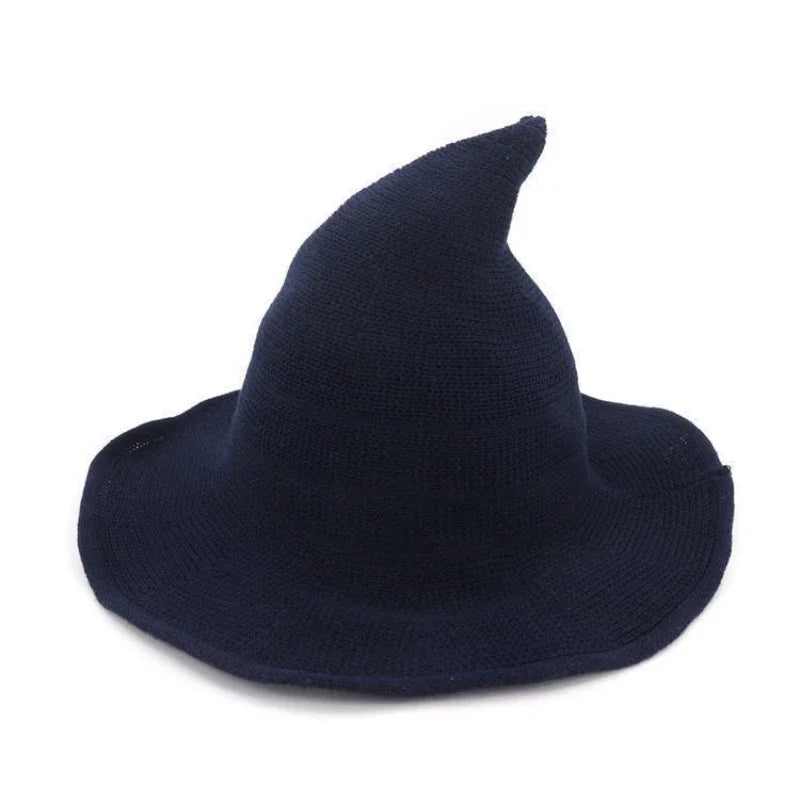 Chapeau de sorcière vintage en tricot de laine pour costume d'Halloween – Idéal pour fêtes, cosplay, bals masqués et décoration de festival