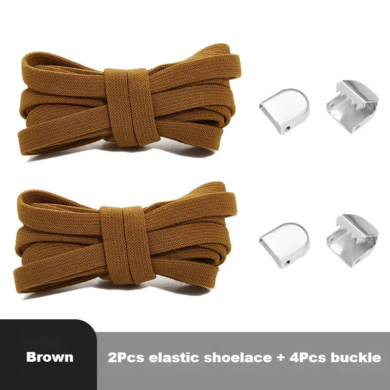 Lacets élastiques plats pour baskets – Système sans nœud avec clips de fixation rapide – Accessoires pour chaussures (enfants et adultes)