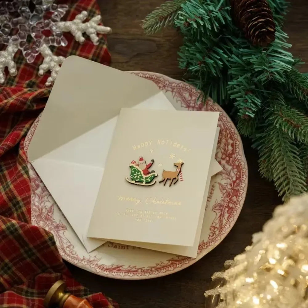 Cartes de Noël, cartes de réveillon vintage, cartes-cadeaux, cartes de vœux pour les fêtes, cartes de Noël manuscrites