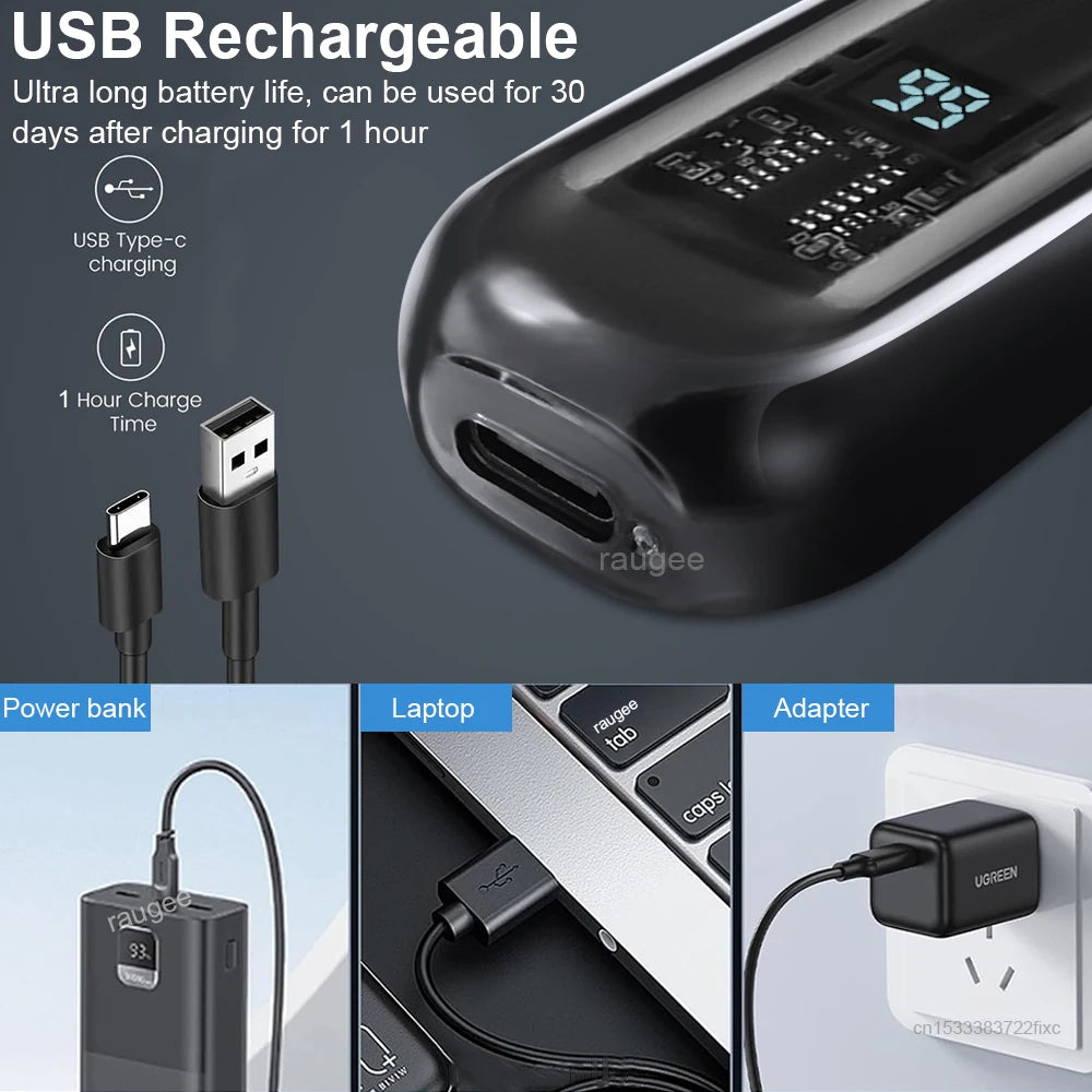Tondeuse à poils de nez pour hommes, rechargeable USB, professionnelle, indolore, portable, électrique, pour sourcils, oreilles et poils du nez