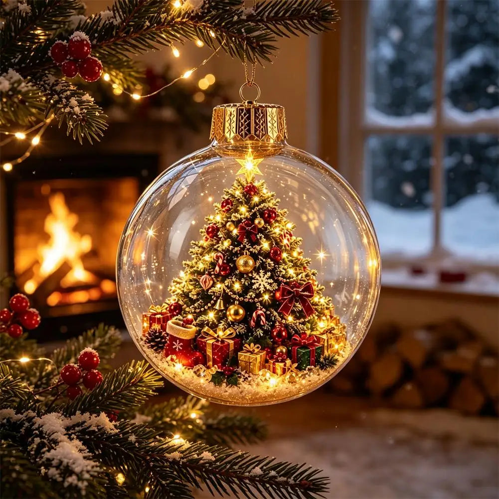 Décorations lumineuses sur le thème de Noël : casse-noisette, renne, bonhomme de neige et sapin ; pendentifs décoratifs lumineux en forme de boule de cristal.