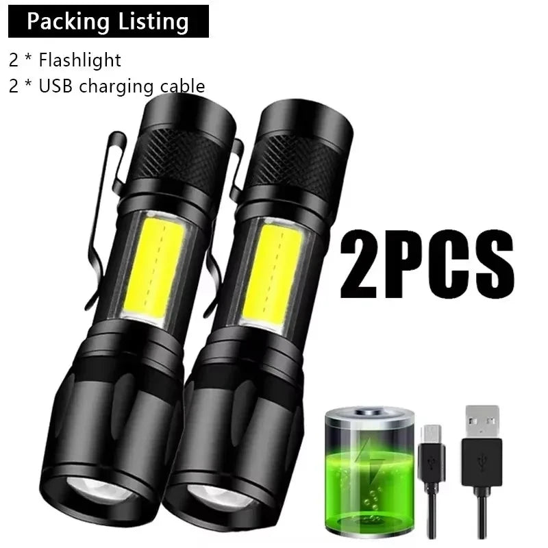 Lampe de poche Super lumineuse 100000LM, torche LED Rechargeable de Type C, lampe tactique longue portée pour l'extérieur, lanterne de Camping étanche