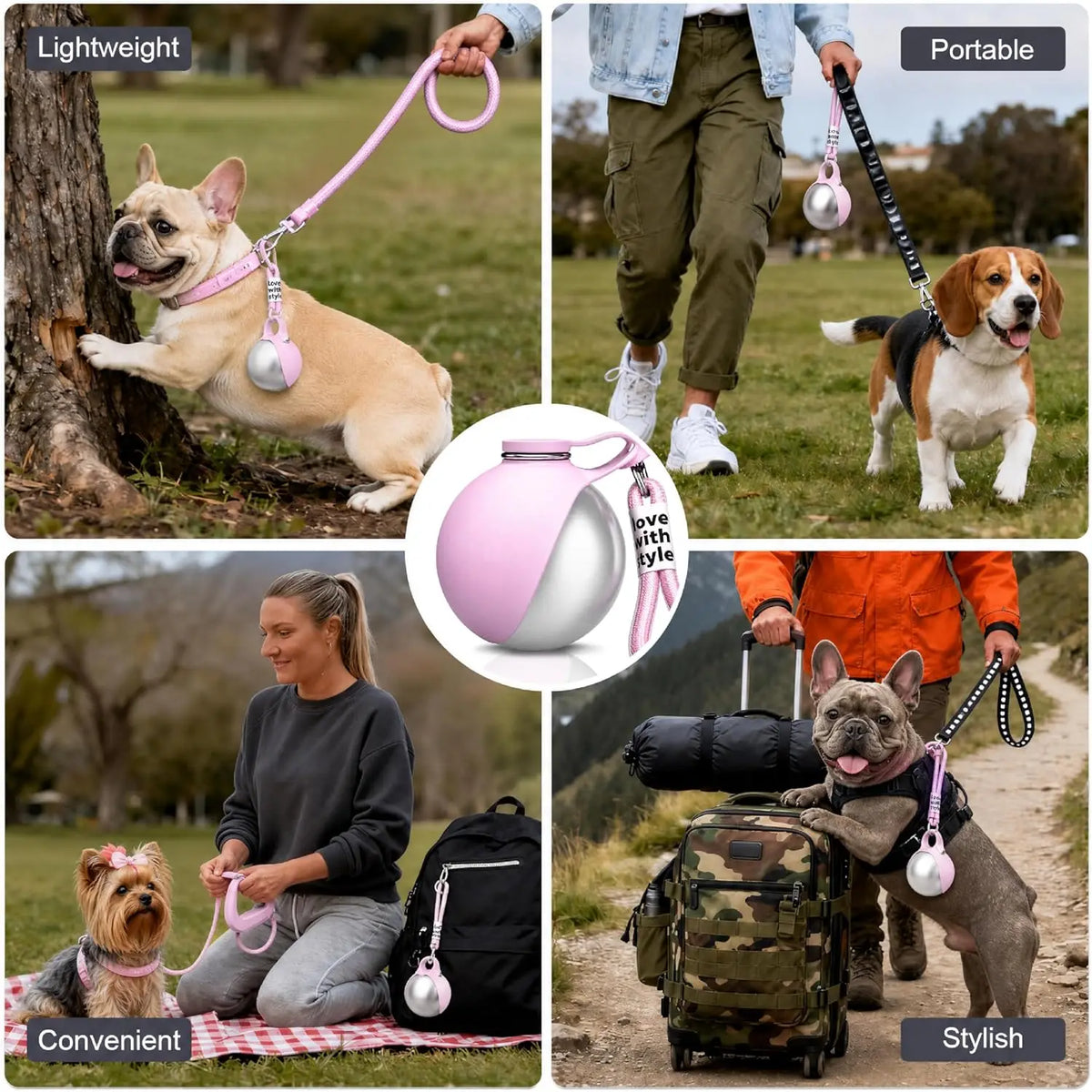 Bouteille d'eau Portable pour petits et grands chiens et chats, bols à boire étanches pour la marche en plein air, Chihuahua français Bulldogs