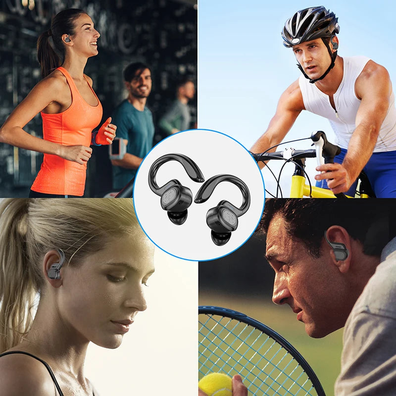 Écouteurs sportifs Bluetooth avec crochets d'oreille, écouteurs intra-auriculaires de sport VV2 pour la course et la marche