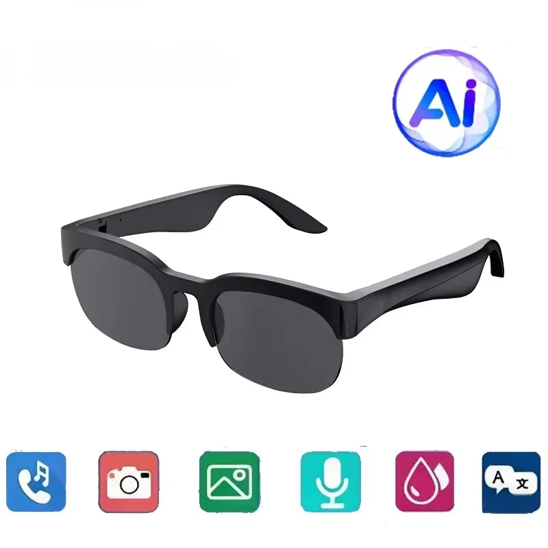 Lunettes Intelligentes Lenovo avec Assistant Vocal, Contrôle Tactile Musical, Appel Bluetooth, Lunettes de Soleil Tendance pour Sports de Plein Air Hommes et Femmes, Nouveauté 2026
