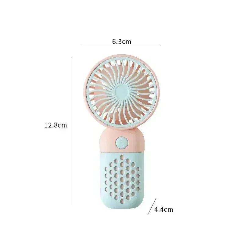 Mini-ventilateur portatif USB rechargeable, silencieux et compact – Idéal pour les étudiants, le dortoir, les voyages et l'extérieur