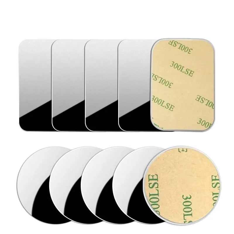 Lot de 5 plaques métalliques pour support magnétique de téléphone (formes rondes et carrées) – compatibles smartphones et tablettes (voiture ou bureau)