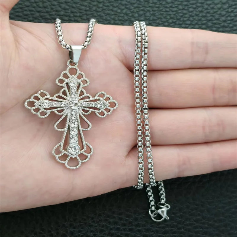 Collier croix rétro gothique, style européen et américain, pour hommes et femmes, tendance streetwear hip-hop, polyvalent