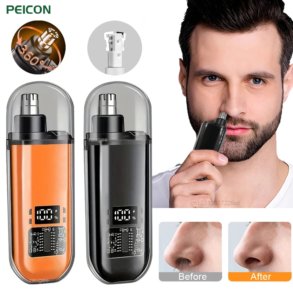 Tondeuse à poils de nez pour hommes, rechargeable USB, professionnelle, indolore, portable, électrique, pour sourcils, oreilles et poils du nez