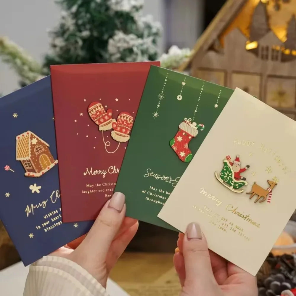 Cartes de Noël, cartes de réveillon vintage, cartes-cadeaux, cartes de vœux pour les fêtes, cartes de Noël manuscrites
