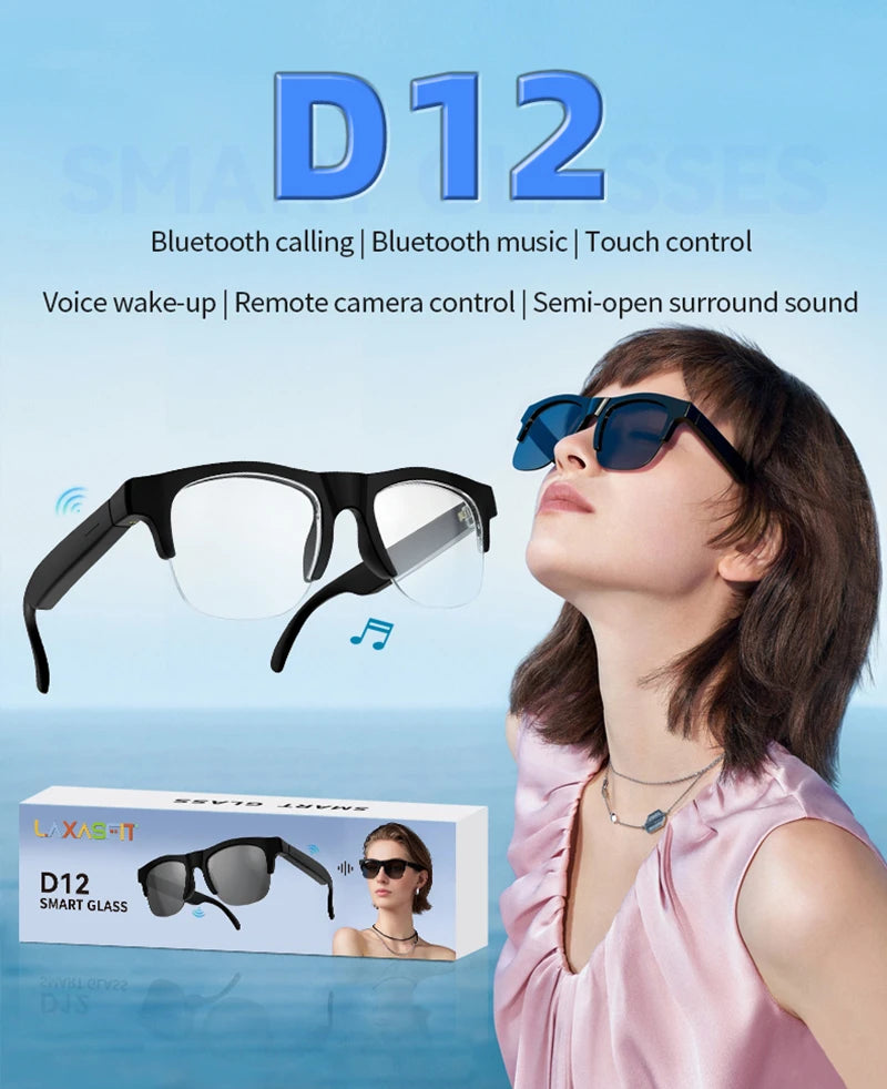 Lunettes Intelligentes Lenovo avec Assistant Vocal, Contrôle Tactile Musical, Appel Bluetooth, Lunettes de Soleil Tendance pour Sports de Plein Air Hommes et Femmes, Nouveauté 2026
