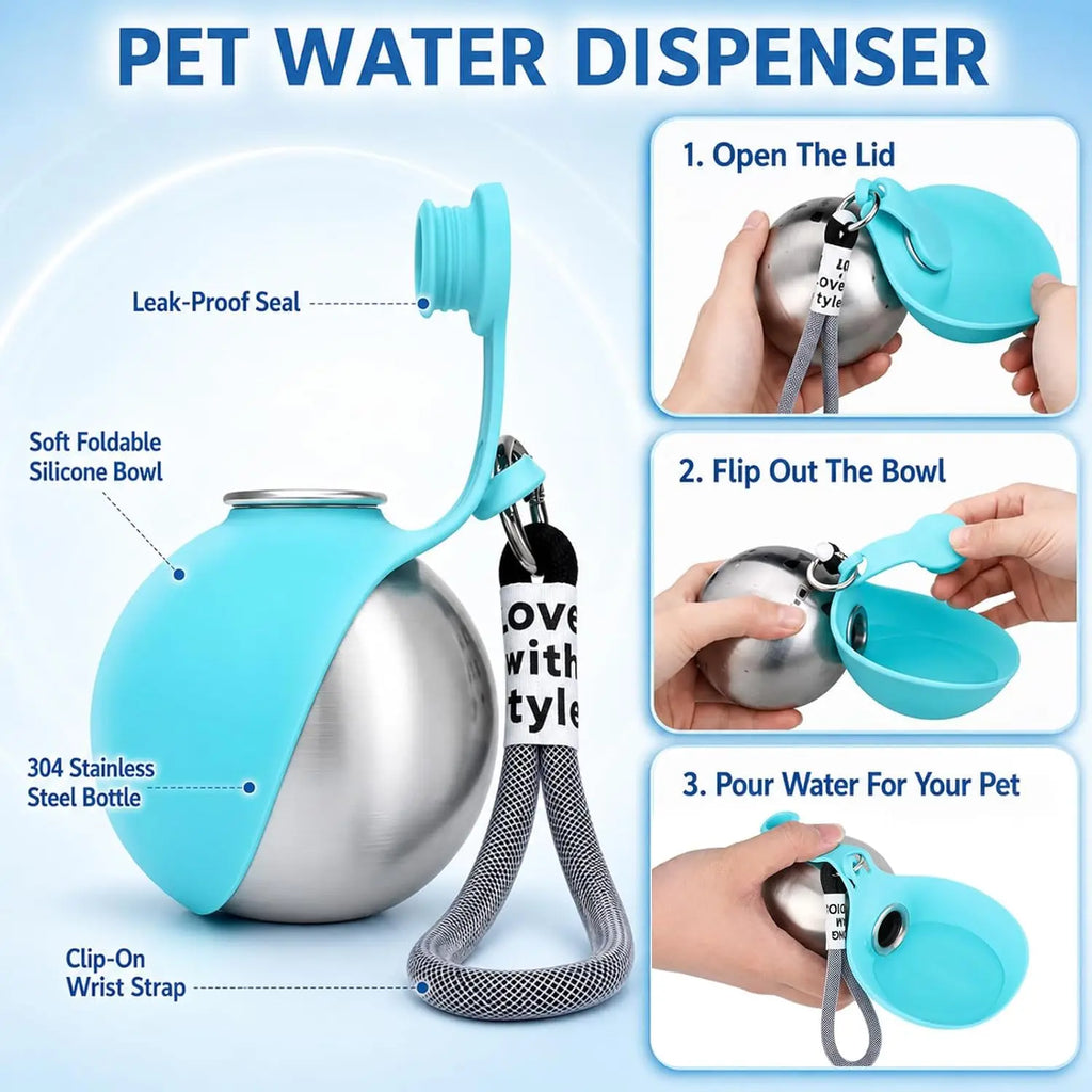 Bouteille d'eau Portable pour petits et grands chiens et chats, bols à boire étanches pour la marche en plein air, Chihuahua français Bulldogs