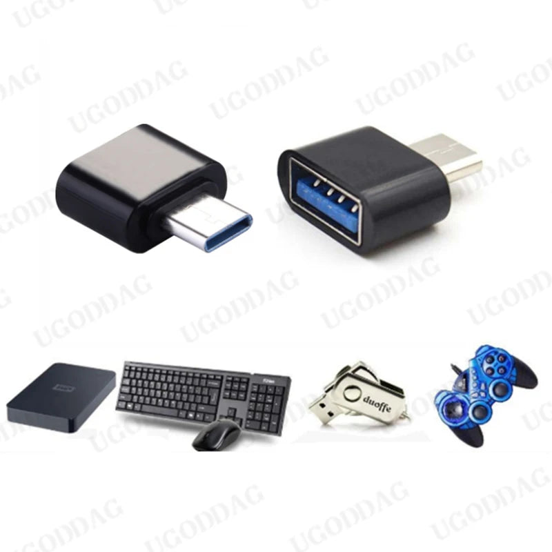 1/5 pièces Adaptateur universel USB-C vers USB 2.0 OTG pour téléphone portable, câble adaptateur USB 2.0 Type C OTG