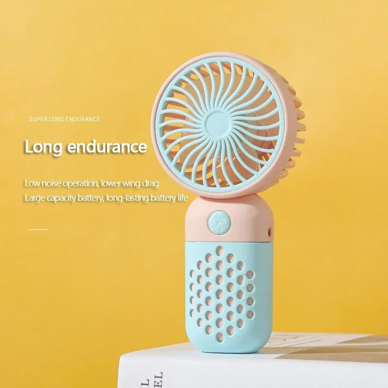 Mini-ventilateur portatif USB rechargeable, silencieux et compact – Idéal pour les étudiants, le dortoir, les voyages et l'extérieur