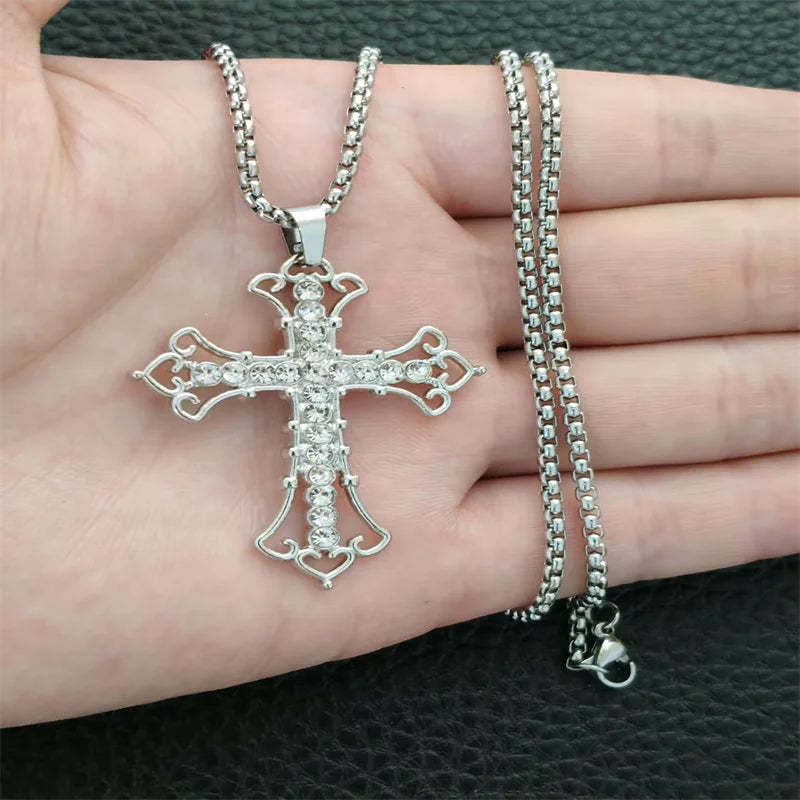 Collier croix rétro gothique, style européen et américain, pour hommes et femmes, tendance streetwear hip-hop, polyvalent