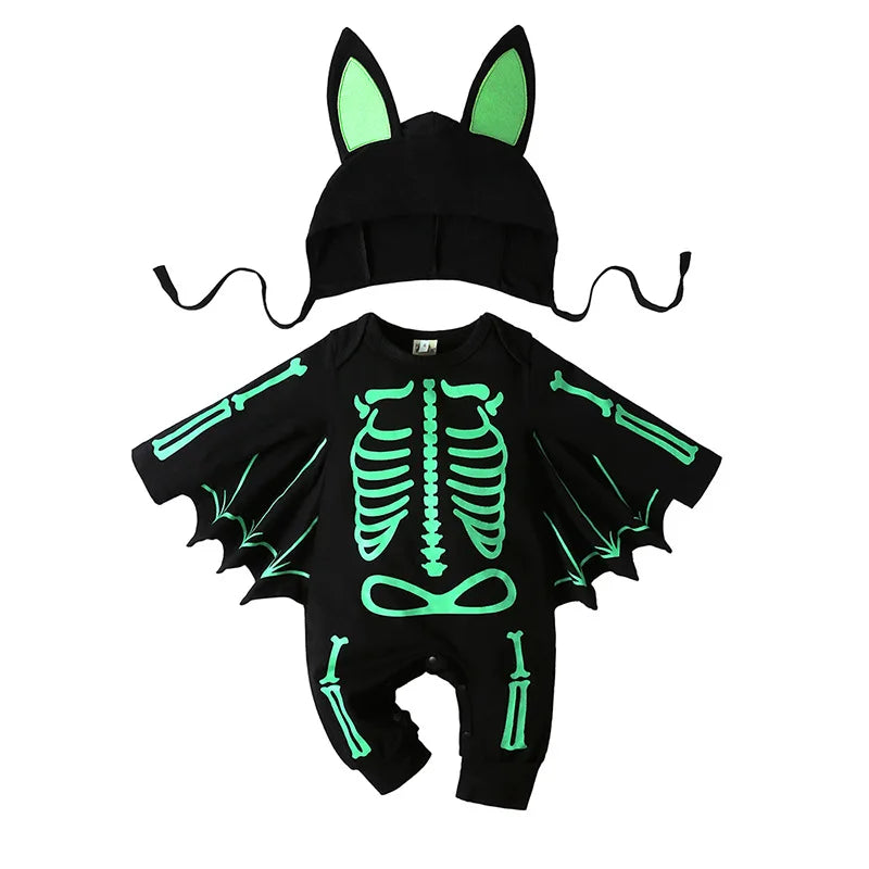 Combinaison citrouille d'Halloween pour bébés et jeunes enfants (garçons et filles) – Modèle sans manches pour tout-petits